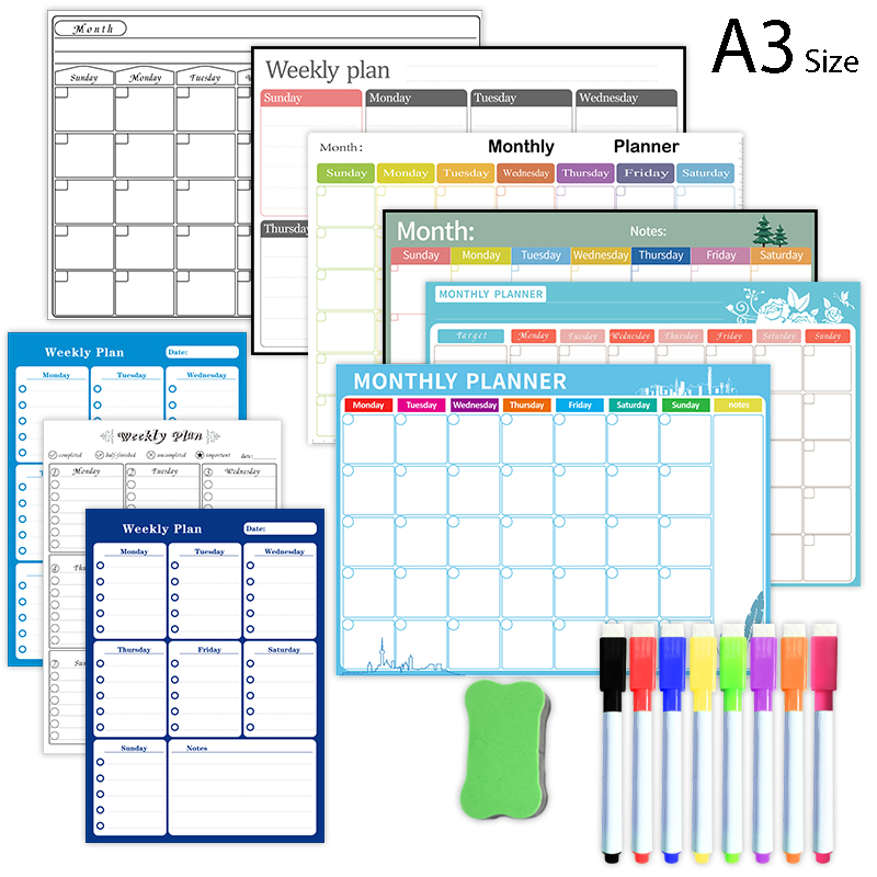 Dry Erase Weekly - Calendario magnetico settimanale mensile, calendario da
