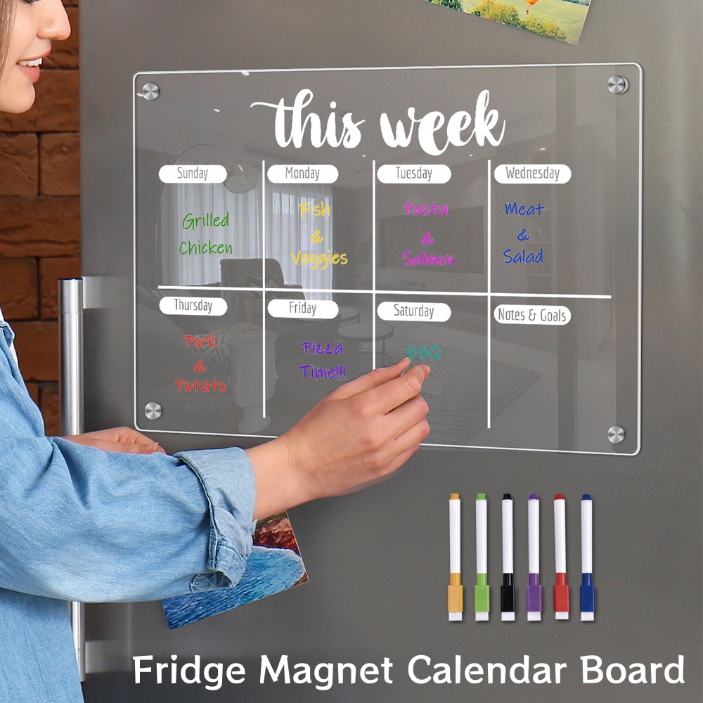 Dry Erase Weekly - Magnete per frigorifero Calendario Lavagna Planner