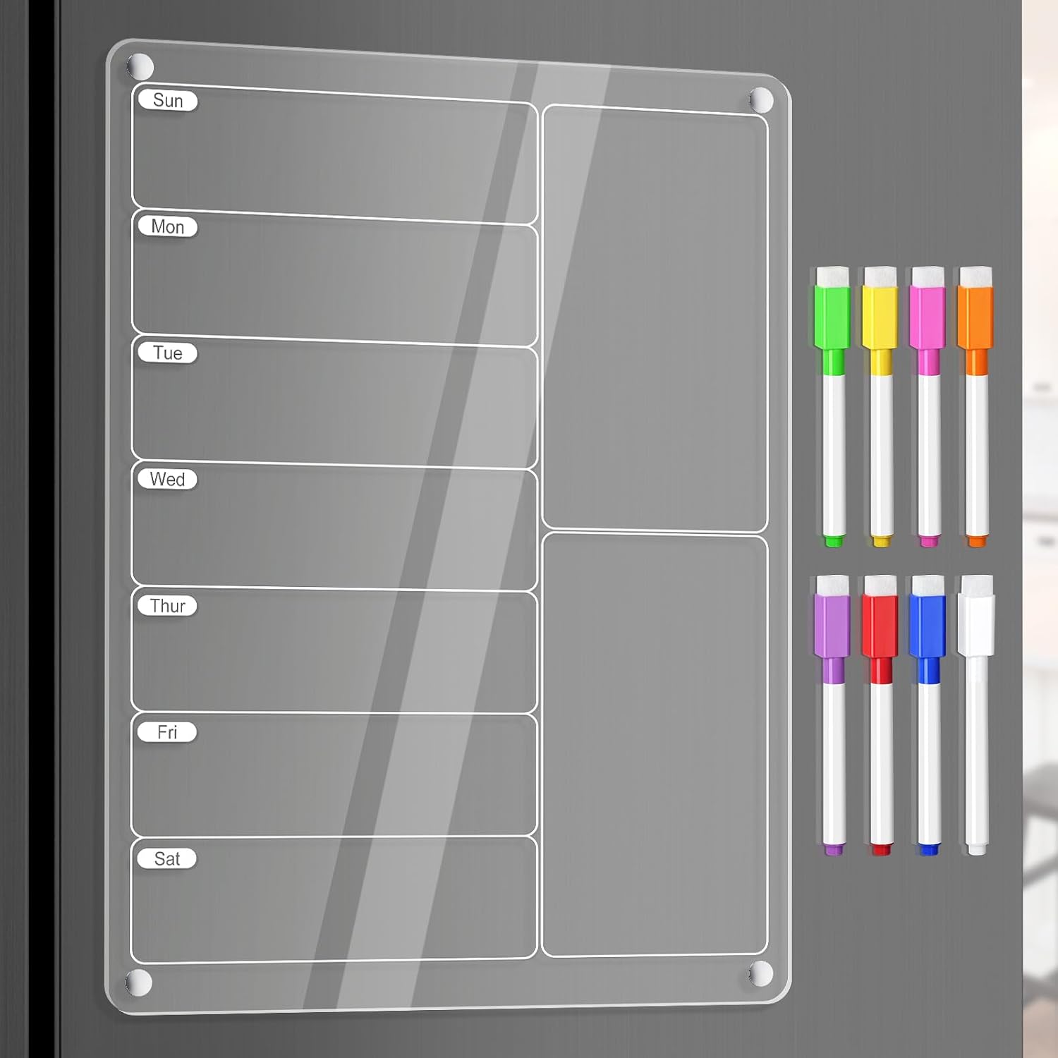 Dry Erase Weekly - Lavagna magnetica trasparente in acrilico per