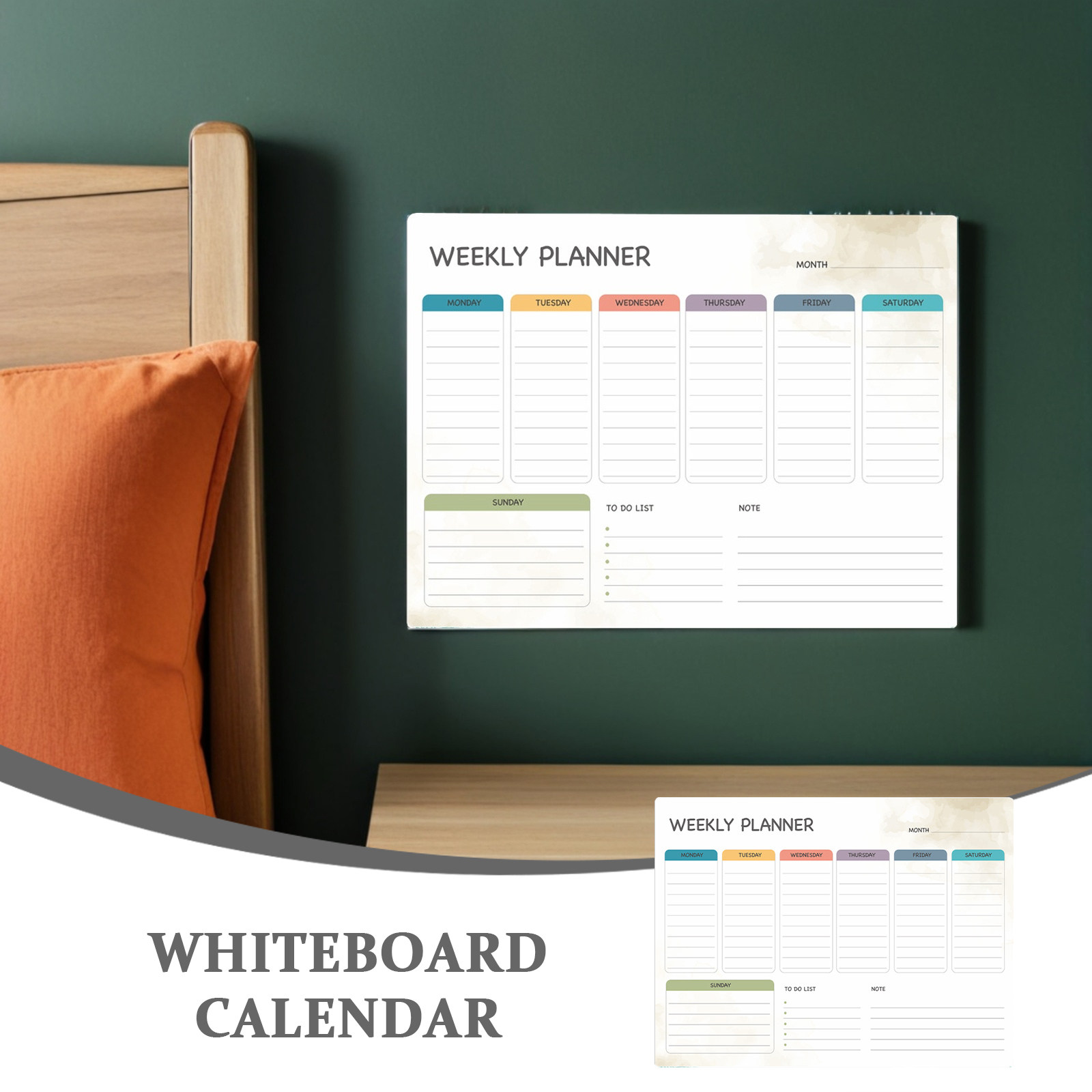 Dry Erase Weekly - Calendario Settimanale per Frigorifero, Lavagna Magnetica