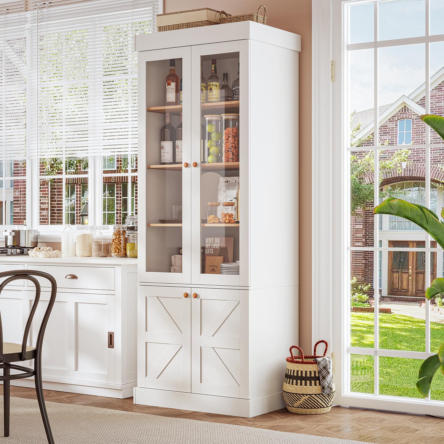 Credenza Office Storage - Libreria Alta in Stile Farmhouse, Mobile