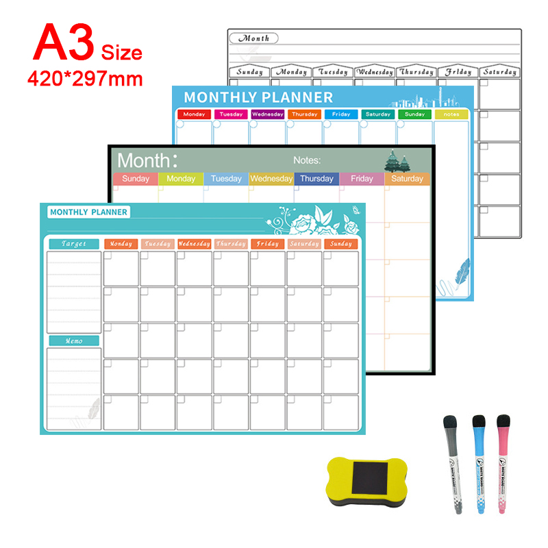 A3 cancellabile a secco magnet - Dry Erase Weekly recensione e prezzo
