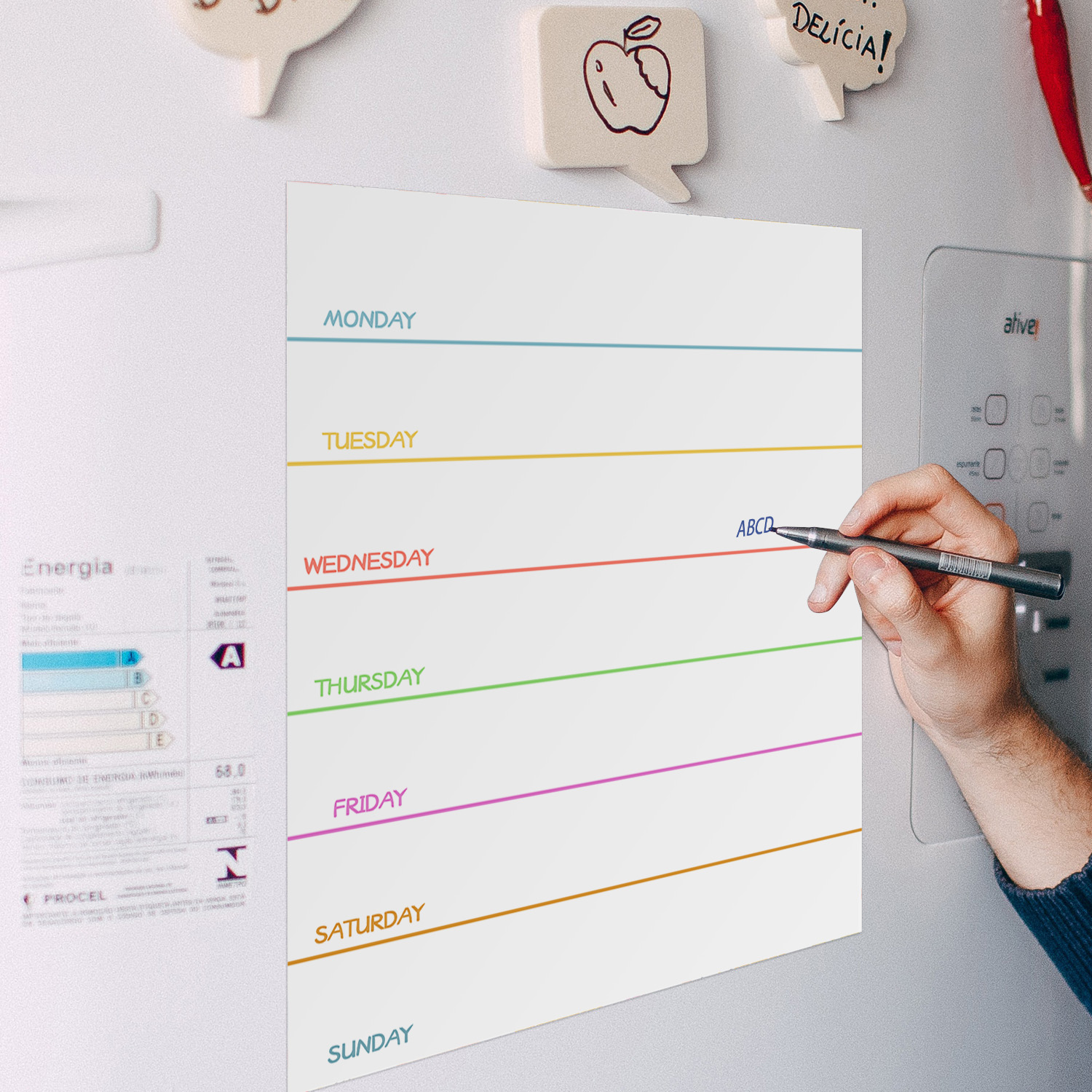 Lavagna magnetica per frigorif - Dry Erase Weekly recensione e prezzo